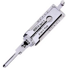 Decodor auto Lishi NSN14 pentru contact si unealta de deschidere 2 in 1, compatibil cu chei Nissan, Infiniti, Subaru si Renault, lama NSN14 #22