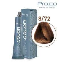 Vopsea de par profesionala PRO.COLOR 100 ml - Pro.Co - 8/72 ALUNA DESCHISA