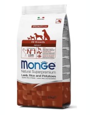 MONGE hrana uscata pentru caini adulti, miel si orez 2,5 kg foto