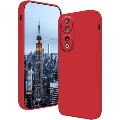 Husa de protectie, flippy, pentru honor 90, liquid silicone, cu microfibra pe interior, protectie antisoc, compatibil incarcare wireless, rosu foto