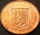 Cumpara ieftin Moneda exotica 2 NEW PENCE - JERSEY, anul 1980 * cod 1513 B, Europa