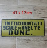 Tabla veche romaneasca ,protectia muncii ,RSR