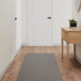 Covor Traversă Gri 60x180 cm vidaXL Poliester Antialunecare Absorbant Hol Bucătărie Lavabil