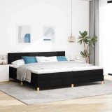 VidaXL Pat cu arcuri cu saltea Negru 200 x 200 cm țesătură
