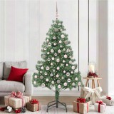 vidaXL Brad de Crăciun cu 300 LED cu suport Verde 210 cm PVC 3396391