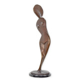 Nud modern-statueta din bronz cu soclu din marmura TBA-107, Nuduri