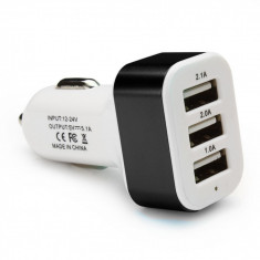 Adaptor Priza Bricheta MRG 12-24V Auto 3 x USB Negru C280 foto