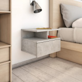 Set 2 Noptiere Suspendate Gri Beton 40x31x27 cm PAL vidaXL. Rafturi, Sertar, Montaj Perete. Moderne, Economie de Spatiu