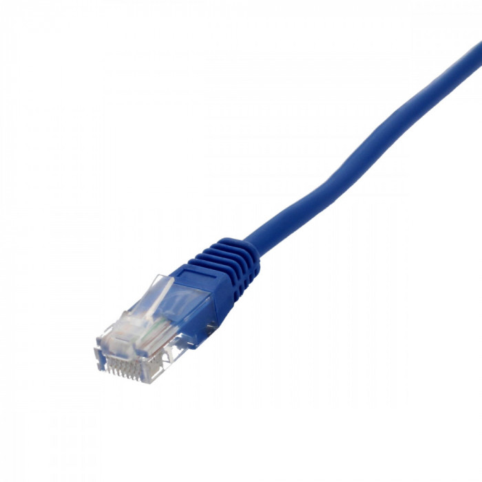 Cablu de retea U/UTP Well, cat5e, patch cord, 2m, albastru