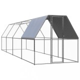 VidaXL Coteț de exterior pentru păsări, 2x8x2 m, oțel zincat