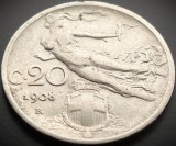 Cumpara ieftin Moneda istorica 20 CENTESIMI - ITALIA, anul 1908 * cod 3277 = excelenta, Europa