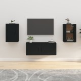 Cumpara ieftin Dulapuri TV montate pe perete, 2 buc., negru, 40x34,5x60 cm