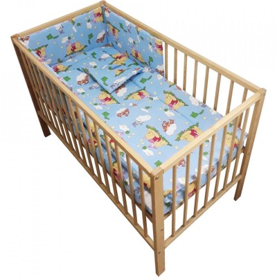 Lenjerie patut Hubners Ursuletul si amicii 4 piese albastru foto