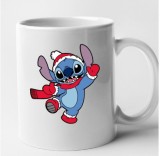 Cana alba personalizata Lilo si Stitch - Editie de Craciun model 10, INOVATIX&reg;. 330 ml, Oem