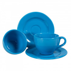 Set 6 cesti cu farfurie pentru cafea, Cesiro, 160 ml, Albastru Regal foto