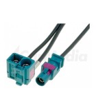 Cablu adaptor antena Fakra mufa tata - Fakra soclu mama dublu 0.25m, 4Carmedia