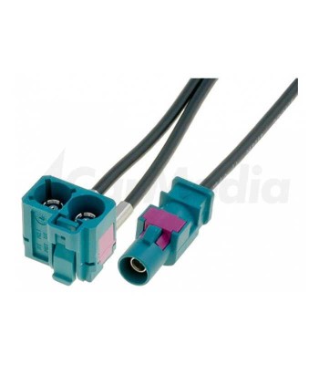 Cablu adaptor antena Fakra mufa tata - Fakra soclu mama dublu 0.25m foto