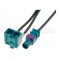 Cablu adaptor antena Fakra mufa tata - Fakra soclu mama dublu 0.25m
