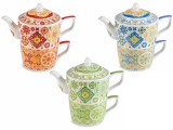 Cumpara ieftin Set 3 ceainice, 3 cesti portelan multicolor 17x10x15 cm 450 ml, 250 ml