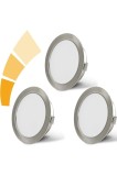 Set de 3 lumini LED pentru dulapuri, dimabile, 230V, 4W LED IP44 G4, spoturi &icirc;ncorporate de 15 mm pentru dulapuri plate