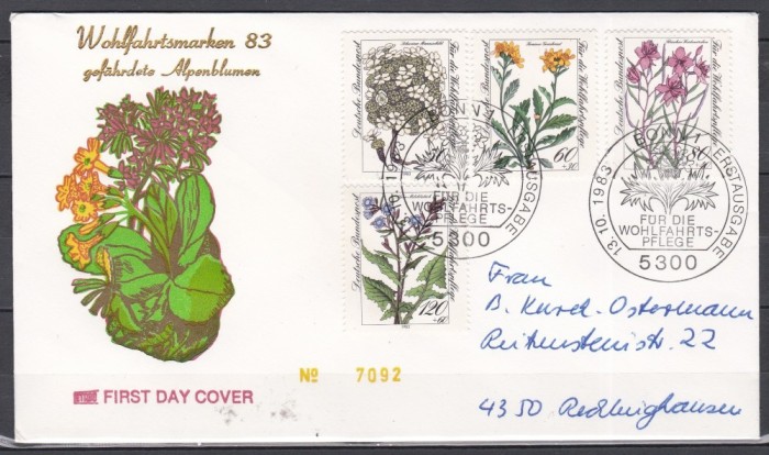 Germania 1983 - Flori Alpine, FDC