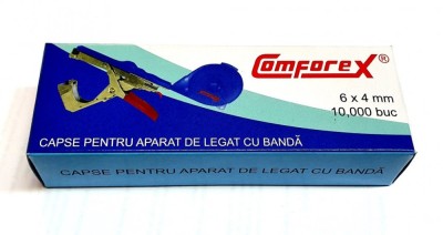 Capse 6X4mm pentru aparat de legat via 604C 10,000 buc Premium Comforex Taiwan CFR005 foto