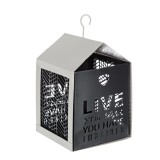 Felinar suspendabil metal alb negru 15x15x26 cm