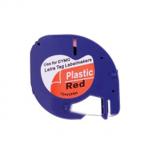 Banda Continua Etichete i-Aicon Compatibila Dymo Letratag DY91203, Rosie, 12mm x 4m, Banda Continua Etichete Compatibila Dymo Letratag DY91203, Banda