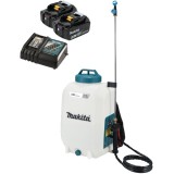 Makita DUS158Z + 2 x BL1860B + DC18RC - Pulverizator 5 bar 15 l + Set 2 acumulatori si incarcator Li-Ion 18 V 6 Ah