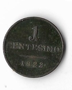 Moneda 1 centesimo 1822 - Lombardia foto