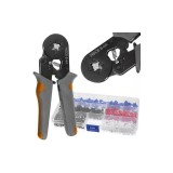 Cleste Sertizare HSC8 + 500 Ferule Izolate, 0.25-6mm&sup2;, AWG 23-10, PVC+Cupru, Diverse Culori