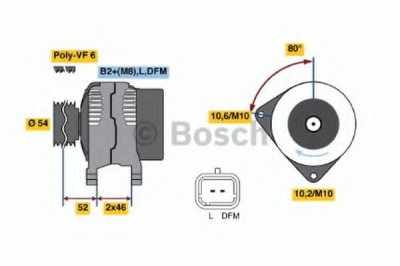 Generator / Alternator FIAT SCUDO (272, 270) (2007 - 2016) BOSCH 0 986 046 240 foto