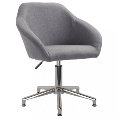 Scaun de birou pivotant, gri deschis, material textil