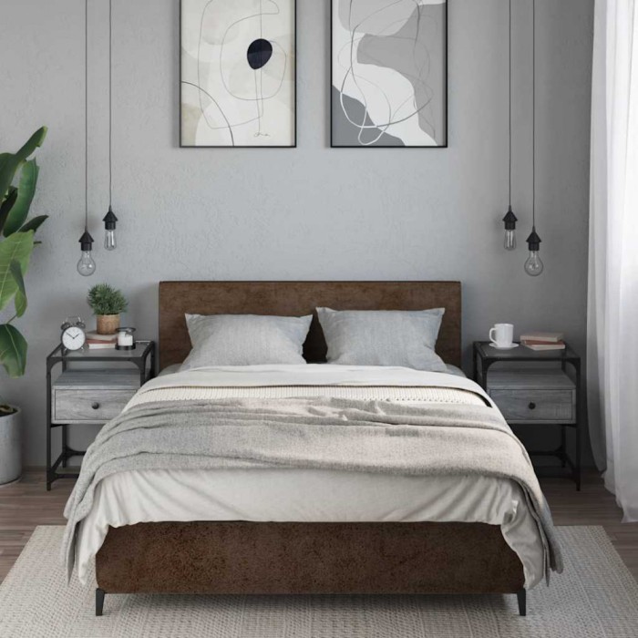 vidaXL Noptiere, 2 buc., gri sonoma, 40x40x55 cm, lemn prelucrat 846081