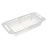Picurator pentru chiuveta 8119, extensibil, plastic, alb, 31.5 x 20 x 8 cm
