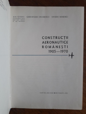 Constructii aeronautice romanesti - Ion Gudju, aviatie / R8P1F foto