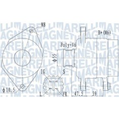 Alternator Toyota Yaris ( P9) 01.05-12.14, 1.3 VVT-i (SCP90 , SCP90R), MAGNETI MARELLI