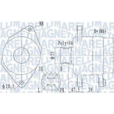 Alternator Toyota Yaris ( P9) 01.05-12.14, 1.3 VVT-i (SCP90 , SCP90R), MAGNETI MARELLI foto