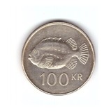 Moneda Islanda 100 kronur 2004, stare foarte buna, curata