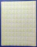 Cumpara ieftin ✅ RO 1909 LP 67c "Carol I tipo." , 5B verde/galbui , hartie galbuie in coala de 100 , ERORI in coala , MNH