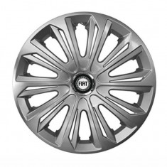 Set 4 capace roti Strong Silver Varnished pentru gama auto Fiat, R15