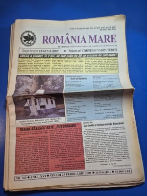 ziarul romania mare 25 februarie 2005 - redactor sef corneliu vadim tudor - schitul pestera ialomitei foto