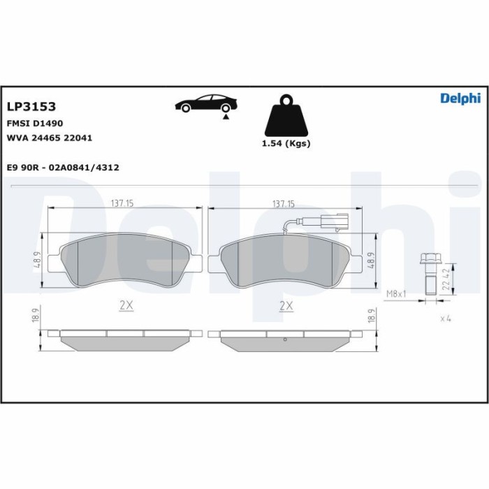 DELPHI LP3153 set placute frana,frana disc