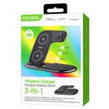 Incarcator Wireless Kaku KSC-1358, 15W Fast Charging, Qi, Tip Stand, Negru