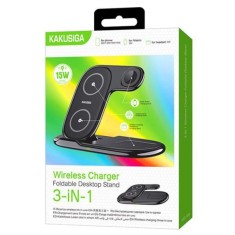 &Icirc;ncărcător Wireless Kaku KSC-1358, 15W, Fast Charging, Qi, Tip Stand, negru