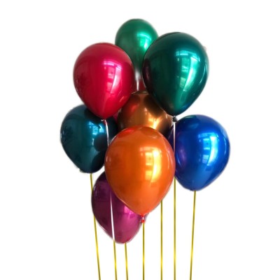 Set 10 baloane dublate, 2 straturi, multicolore chrome, Ropet foto