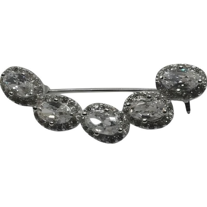 Brosa din argint 925 semicerc cu zirconii