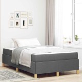VidaXL Pat cu arcuri Gri &icirc;nchis și Alb și Gri &icirc;nchis 120 x 200 cm
