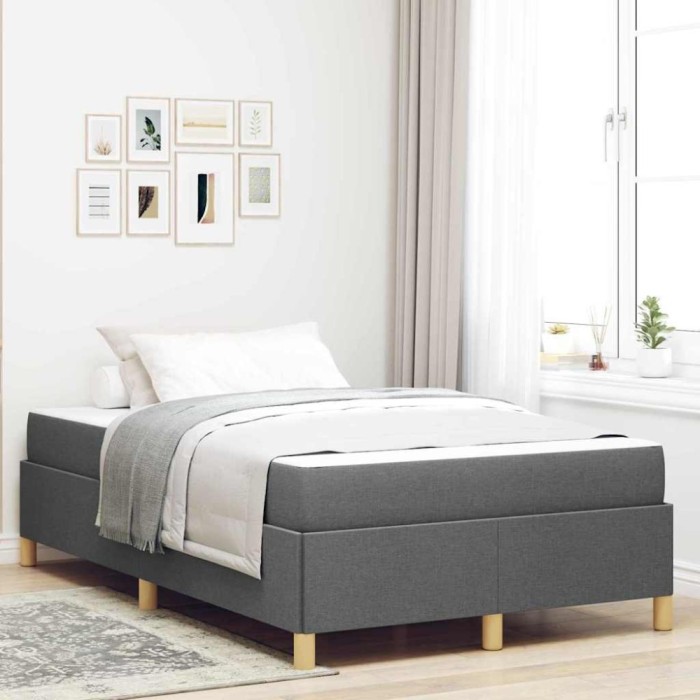 vidaXL Pat cu arcuri Gri &icirc;nchis și Alb și Gri &icirc;nchis 120 x 200 cm 3398928