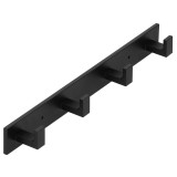 Cuier de baie pentru prosoape cu 2 sisteme instalare, aluminiu, 4 agatatori, 35x4cm, negru Household NewTrend